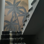 Black and white marble staircase